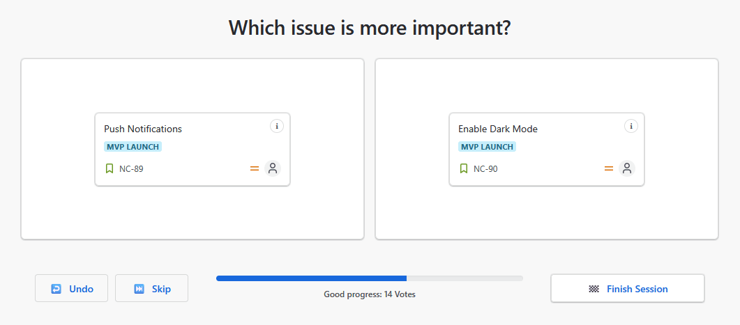 Analysis view of Noise21 prioritization